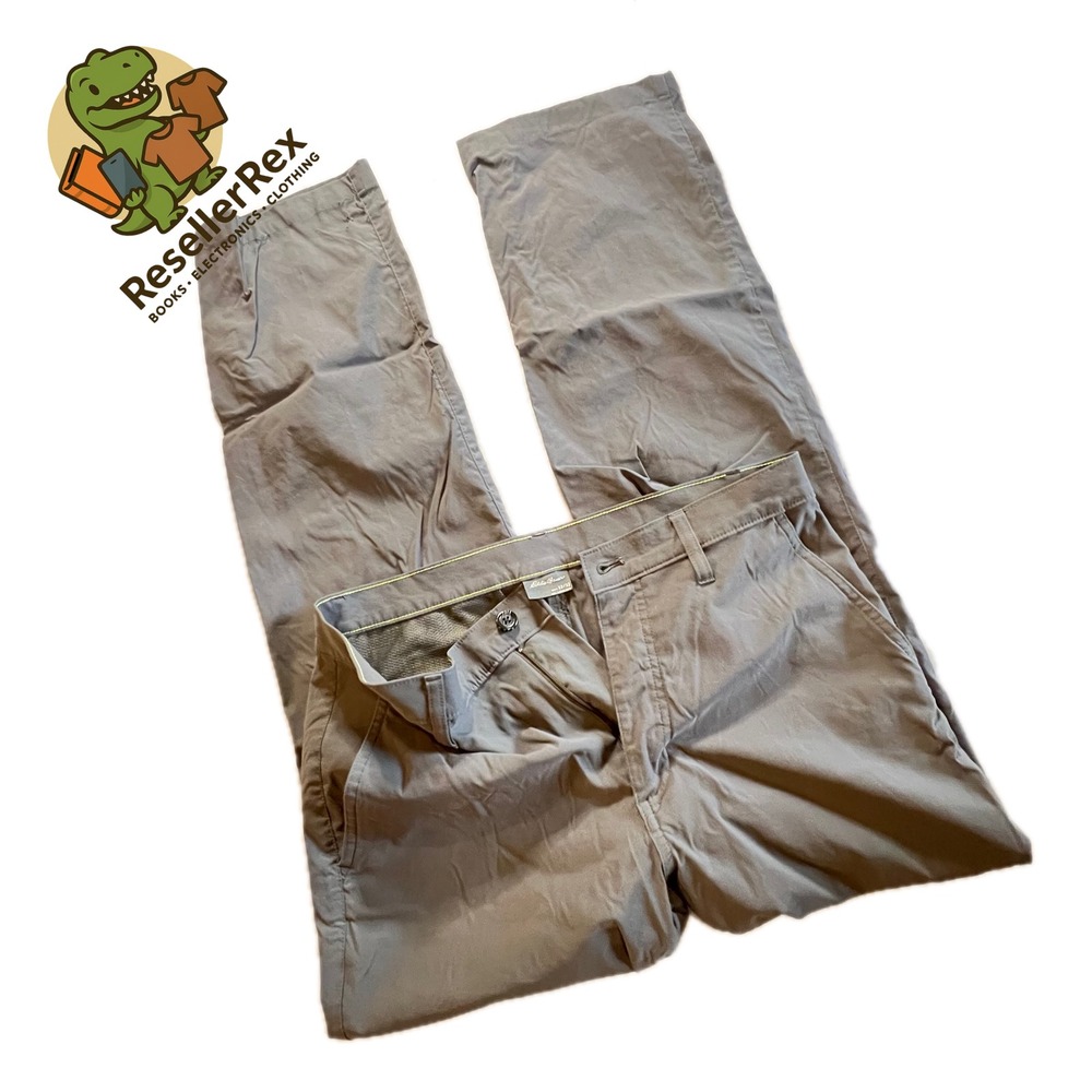 Eddie Bauer Men Khaki Chinos Straight Leg Pants Size 32x32 Casual‎ Outdoor